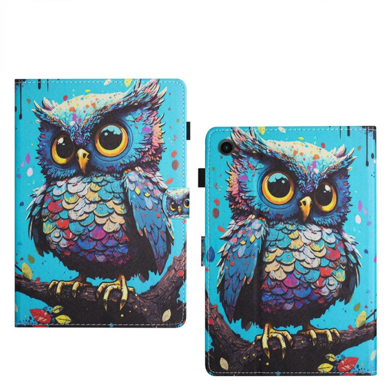 Чехол для Lenovo Tab M10 Plus TB-X606F, с откидной крышкой, owl