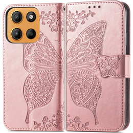 Чохол-книжка для Motorola Moto G15 / Motorola Moto G15 Power, Butterfly, рожевий rose gold