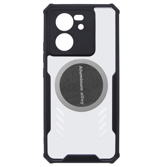 Чехол для Xiaomi 13T / 13T Pro с магнитной полосой, черный / прозрачный