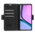 Чохол для Realme C67 4G, ERBORD Glossy Litchi, гаманець з клапаном, чорний