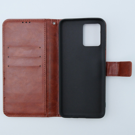Откидной чехол для Motorola Moto G54 5G, Crazy Horse Wallet, коричневый
