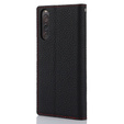Чохол-книжка для Sony Xperia 10 V, Litchi Skin Grain, чорний