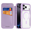 Чехол Dux Ducis для iPhone 17 Pro Max, Skin X Pro, с откидной крышкой, для MagSafe, фиолетовый