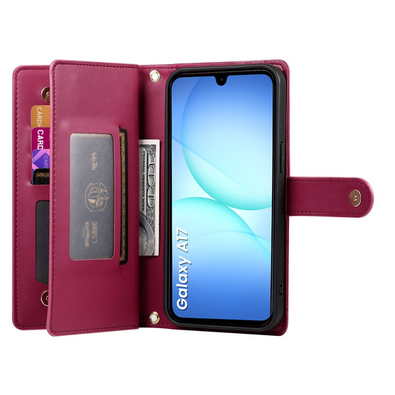 Чохол-розкладачка для Samsung Galaxy A17 5G, Wallet Zipper Pocket, червоний