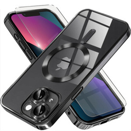 Чохол для iPhone 13, Electro MagSafe, чорний + Скло на екран