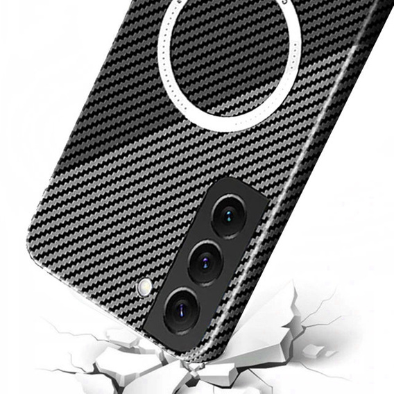 Чoхол до Samsung Galaxy S22, Magsafe Slim Carbon, чорний / сірий