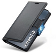 Чехол для Xiaomi 15, ERBORD Glossy Litchi, кошелек с клапаном, чёрный