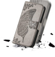 Откидной чехол для Motorola Edge 50 Pro, Butterfly, серый
