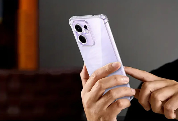 Чехол для Oppo Reno 14F, усиленный, с защитой камеры, прозрачный