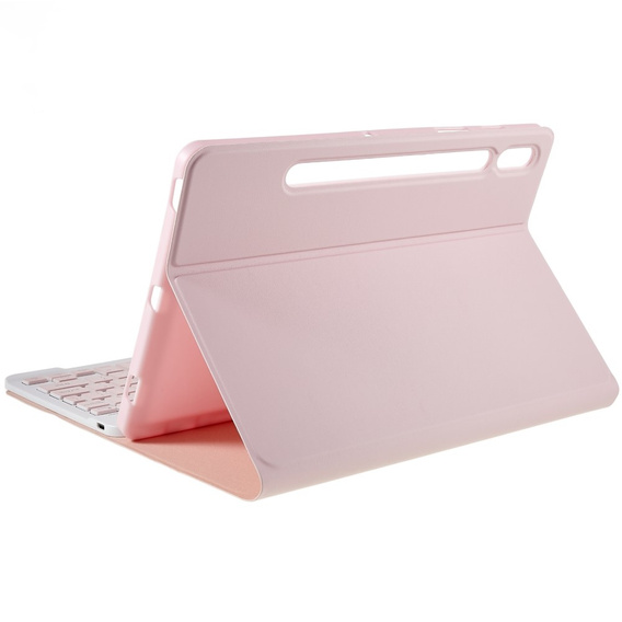 Чохол + клавіатура Samsung Galaxy Tab S7 T870/T875 / S8, Pen Slot, рожевий rose gold