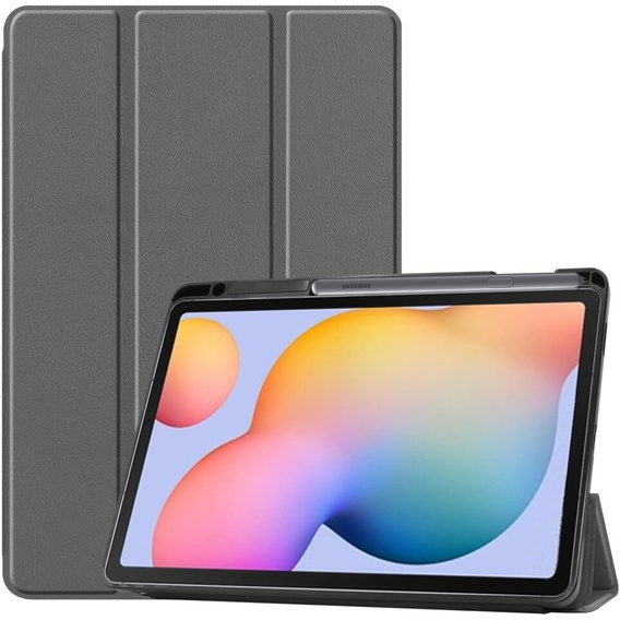 Чехол для Samsung Galaxy Tab S6 Lite, Tri-fold, серый