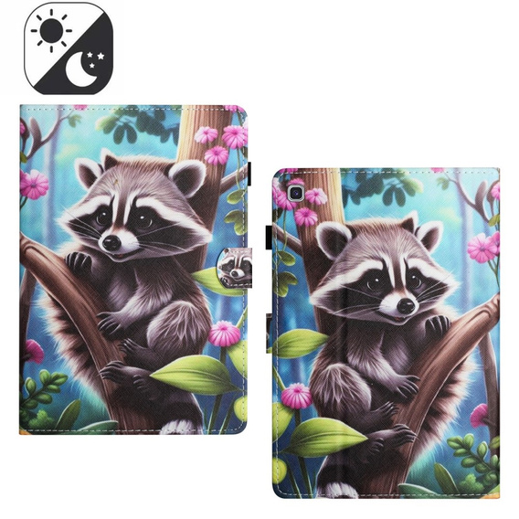 Чехол для Samsung Galaxy Tab S6 Lite 2022 / 2020, с откидной крышкой, raccoon