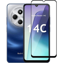 Закаленное стекло 3D для Xiaomi Redmi 14C / Xiaomi Poco C75, чёрная рама