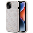 Чехол GUESS до iPhone 15, 4G Metal Gold Logo, розовый