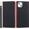 Чохол-книжка для iPhone 15, Litchi Skin Grain, чорний