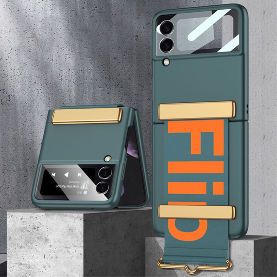 Чохол Letter Printed GKK для Samsung Galaxy Z Flip3, Green