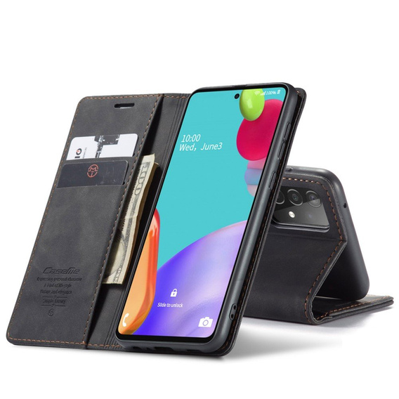 Чехол CASEME для Samsung Galaxy A52 / A52s, Leather Wallet Case, чёрный