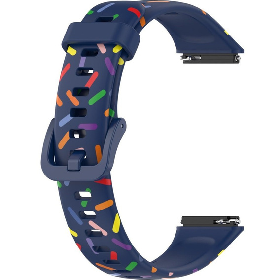 Силіконовий ремінець для Huawei Band 7, Dark Blue / Colorful