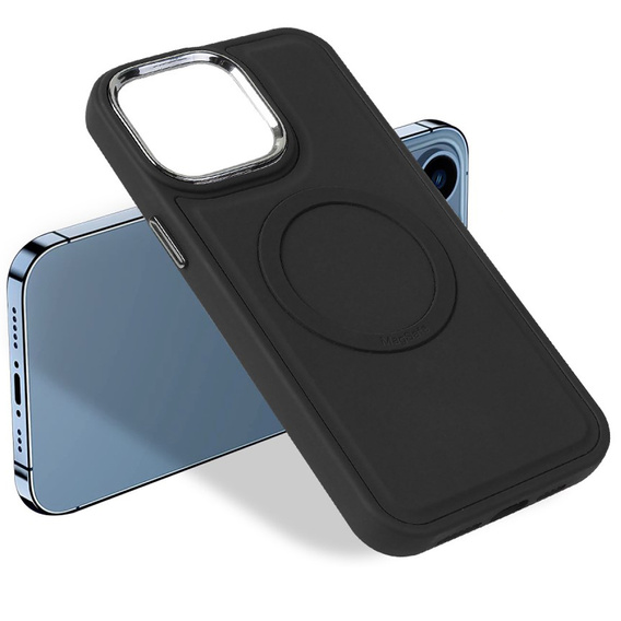 Чехол до iPhone 14 Pro Max, Skin-touch MagSafe, чёрный
