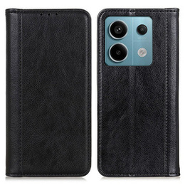 Чехол до Xiaomi Redmi Note 13 Pro 5G, Wallet Litchi Leather, чёрный