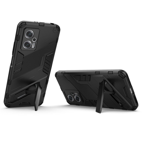Чехол для Xiaomi Poco X4 GT 5G, Military kickstand, чёрный
