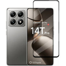 3D загартоване скло для Xiaomi 14T Pro, чорна рамка