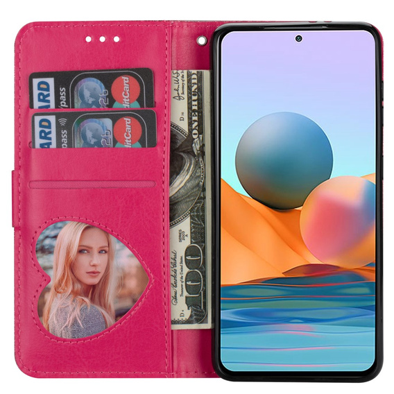 Откидной чехол для Samsung Galaxy A36 5G, Wallet Zipper Pocket Glittery, розовый