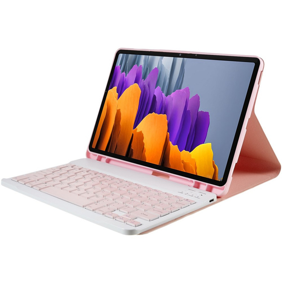 Чохол + клавіатура Samsung Galaxy Tab S7 T870/T875 / S8, Pen Slot, рожевий rose gold