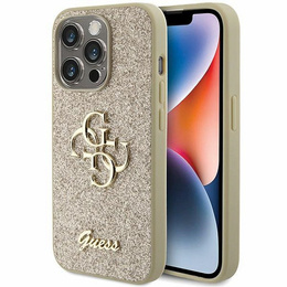 Чехол GUESS Fixed Glitter Big 4G Logo для iPhone 15 Pro