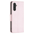 Чохол-книжка для Samsung Galaxy A25 5G, Wallet Litchi Leather, рожевий + скло 9H 