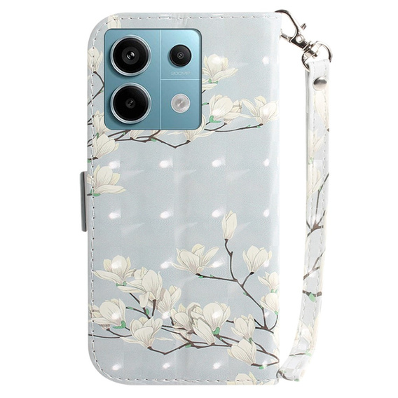 Чохол-книжка для Xiaomi Redmi Note 13 Pro 5G, Wallet, Magnolia Flowers сірий