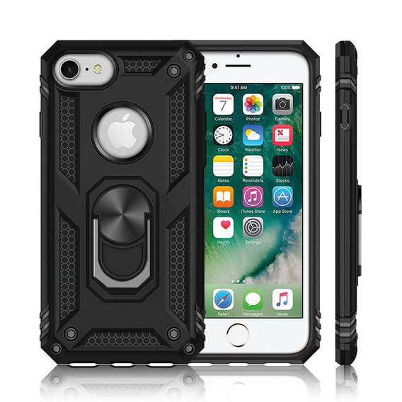 Бронированный Чехол до iPhone 6/6S/7/8/SE 2020/SE 2022, Nox Case Ring, чёрный