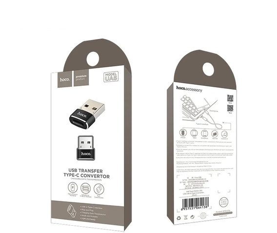 Адаптер HOCO - USB-C TYPE-C на Lightning, Black