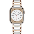 Браслет Stainless до Apple Watch 1/2/3/4/5/6/7/SE 42/44MM - Rose Gold/White