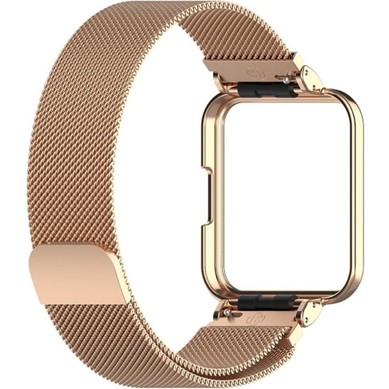 Металический браслет с чехлом для часов Xiaomi Redmi Watch 2 Lite, Rose gold