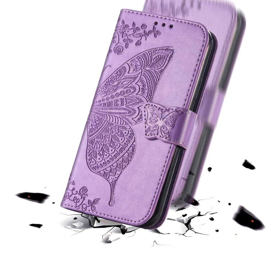Чохол-книжка для Motorola Edge 50 Pro, Butterfly, фіолетовий