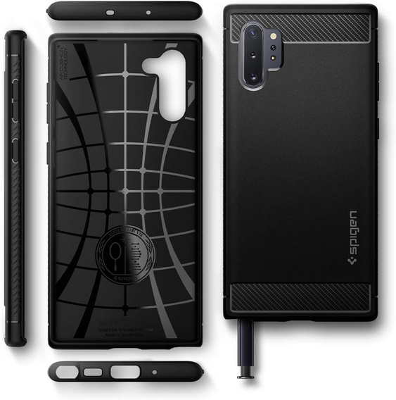 Чехол Spigen до Samsung Galaxy Note 10+ Plus, Rugged Armor, чёрный