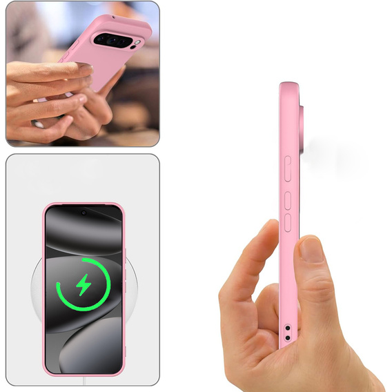 Силиконовый чехол для Google Pixel 10 Pro XL, для MagSafe, розовый