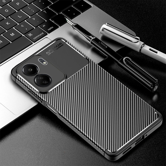Чoхол до Xiaomi Redmi 13C / Poco C65, Carbon Gel, чорний