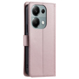 чехол-крышка для Xiaomi Redmi Note 13 Pro 4G / Xiaomi Redmi Note 14S / Xiaomi Poco M6 Pro 4G, Rhombus Crossbody Leather, розовый rose gold