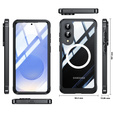 Чехол для Samsung Galaxy S25 Edge, Shockproof, со стеклом, для MagSafe, чёрный