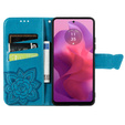 Откидной чехол для Motorola Moto G24 / G24 Power / G04, Butterfly, синий