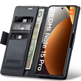 Чохол з клапаном ERBORD Glossy Litchi для Xiaomi Redmi Note 15 Pro 4G