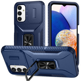 Броньований чохол для Samsung Galaxy A15, броньований Slide Ring, чорний + скло 9H