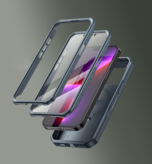 Броньований чохол для iPhone 15, Dexnor CamProtect MagSafe, зелений (Дві рамки)