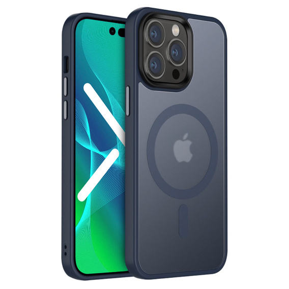 Чoхол до iPhone 14 Pro, Simple MagSafe, темно-синій