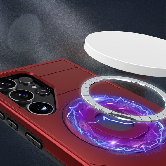 Чехол для Samsung Galaxy S24 Ultra, Military Magnet, для MagSafe, красный