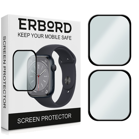 2x Гібридне скло ERBORD для Apple Watch 7/8/9 45mm