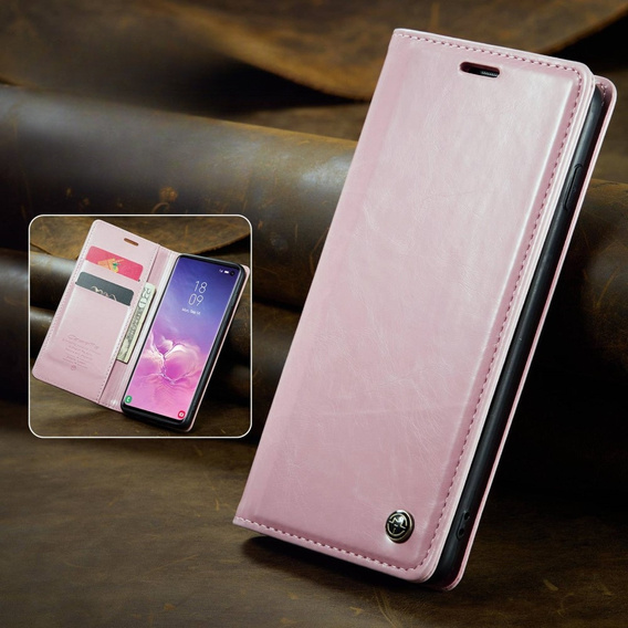 Флип-кейс CASEME для Samsung Galaxy S10+ Plus, Waxy Textured, розовый