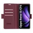 Чохол для Oppo Reno 13F / Oppo Reno 13FS, ERBORD Glossy Litchi, гаманець з клапаном, червоний
